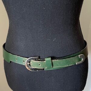 Vintage Angeloni Green Leather Belt - Made In Italy
